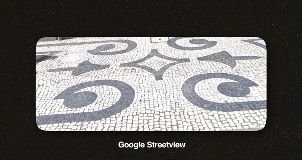 Portuguese sidewalk in Google Street view